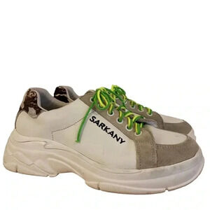 Ricky Sarkany Womens Size White Chunky Sneakers Shoes.